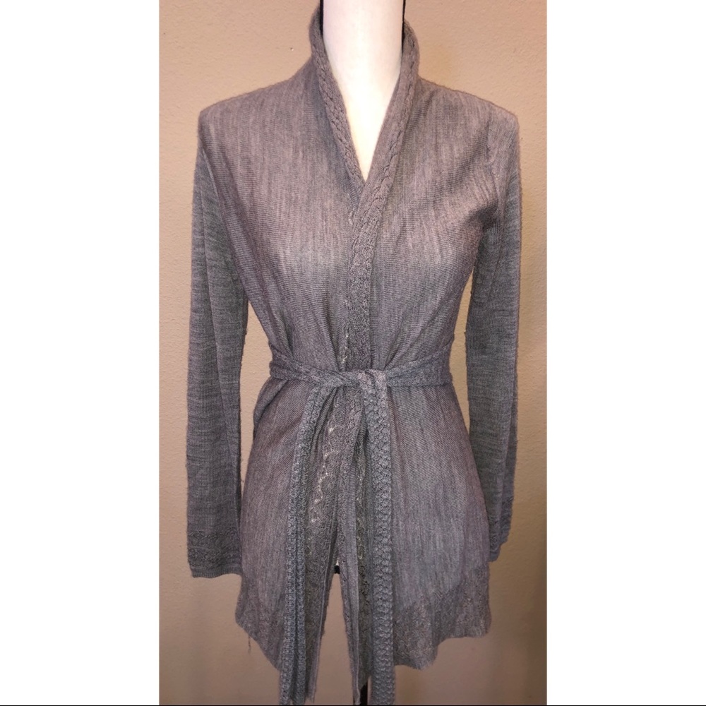 Knitted and Knotted Cardigan Wrap S